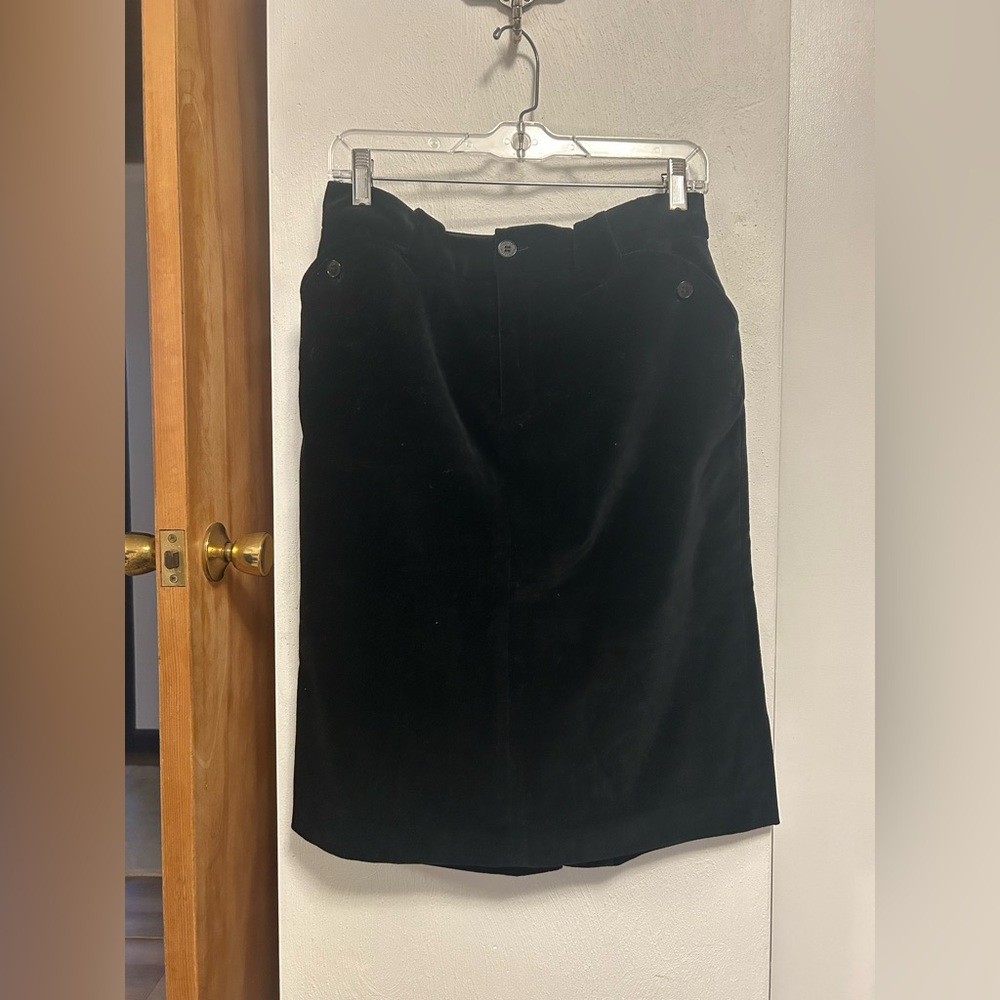 Lauren Ralph Lauren Black Velvet Pencil Skirt
